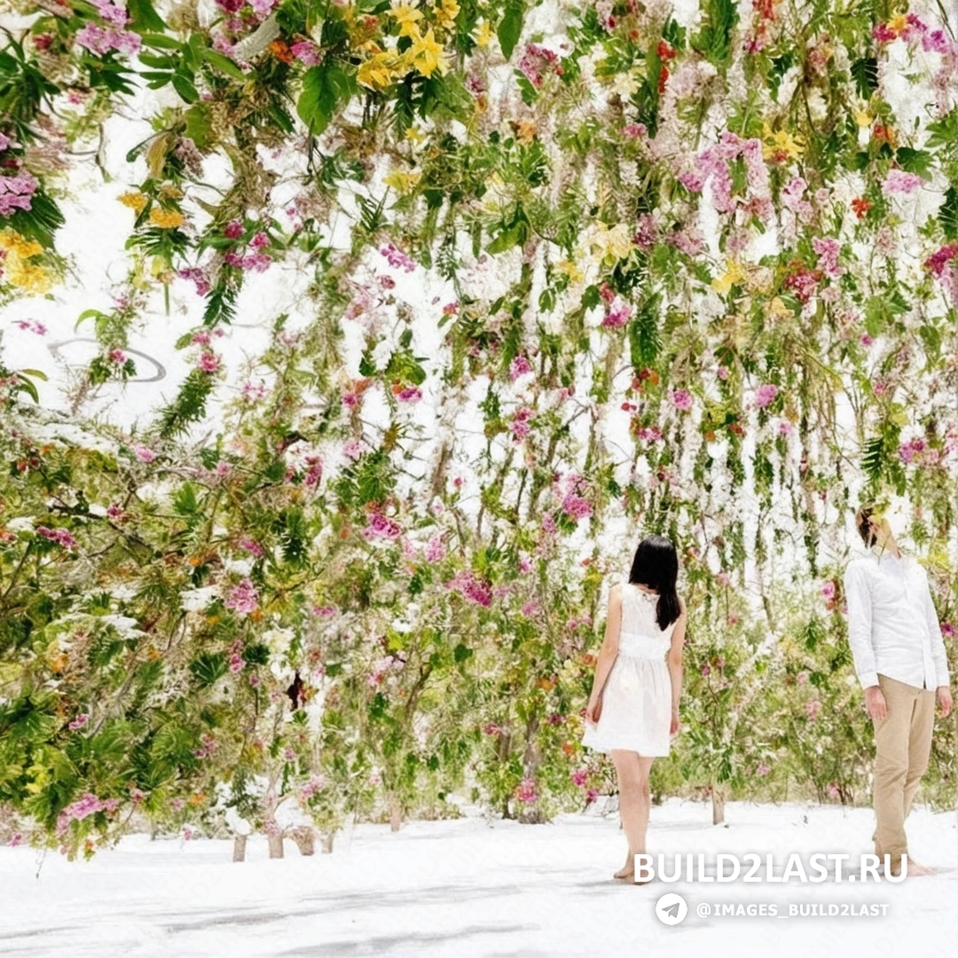 Цветочные инсталляции и вертикальные сады с фитодизайном в Токио, Япония.