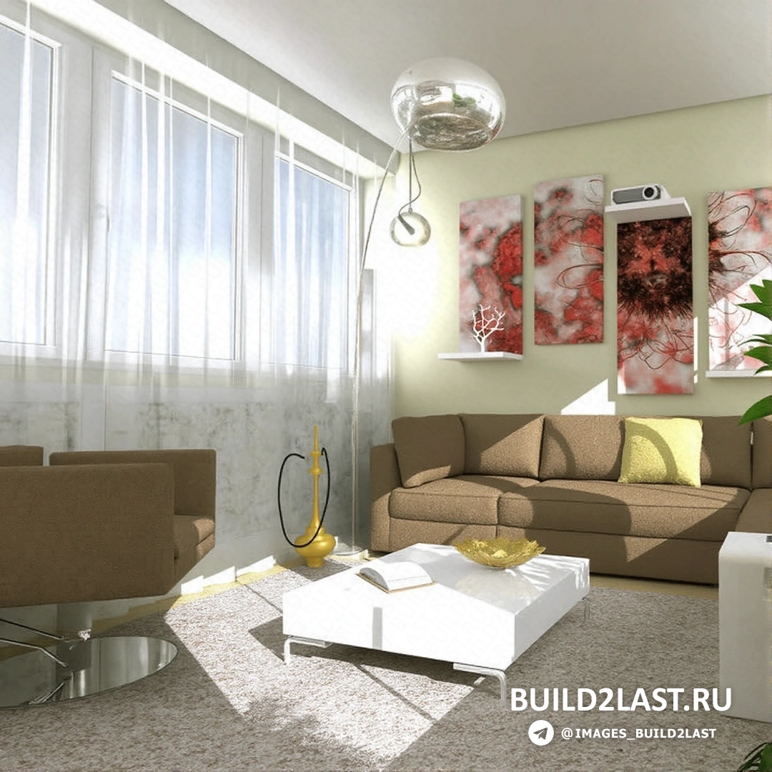 Гостиная с ковролином, диваном, декоративными покрытиями и серыми тонами, стильный интерьер