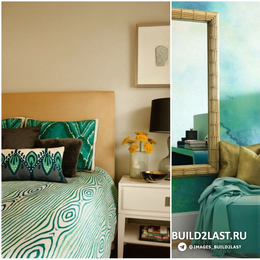 Гостиная в винтажном и модерн стиле с диваном, бра, торшерами, ковром и декоративными подушками.