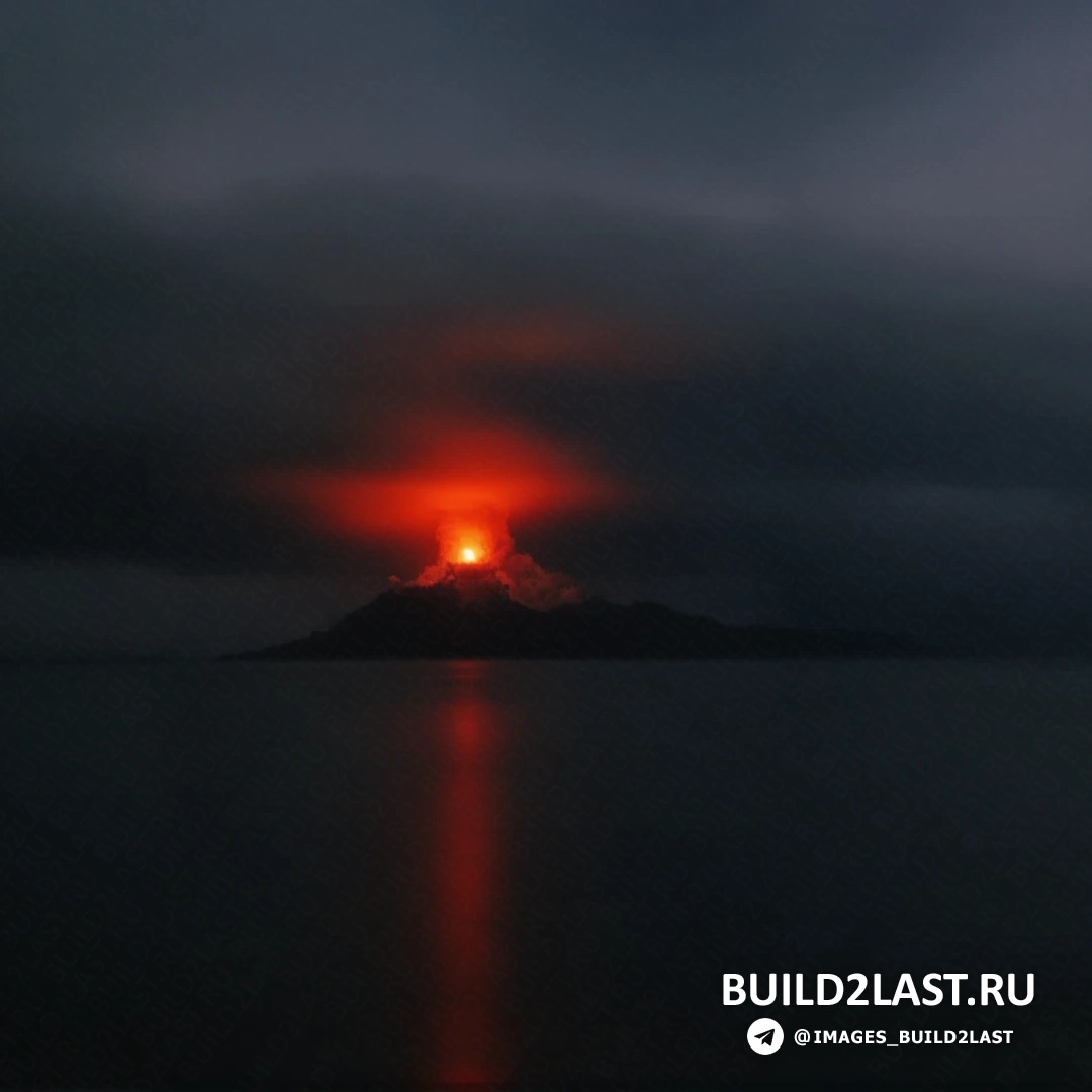 Индонезийский остров с вулканом Кракатау, место величественной силы природы.