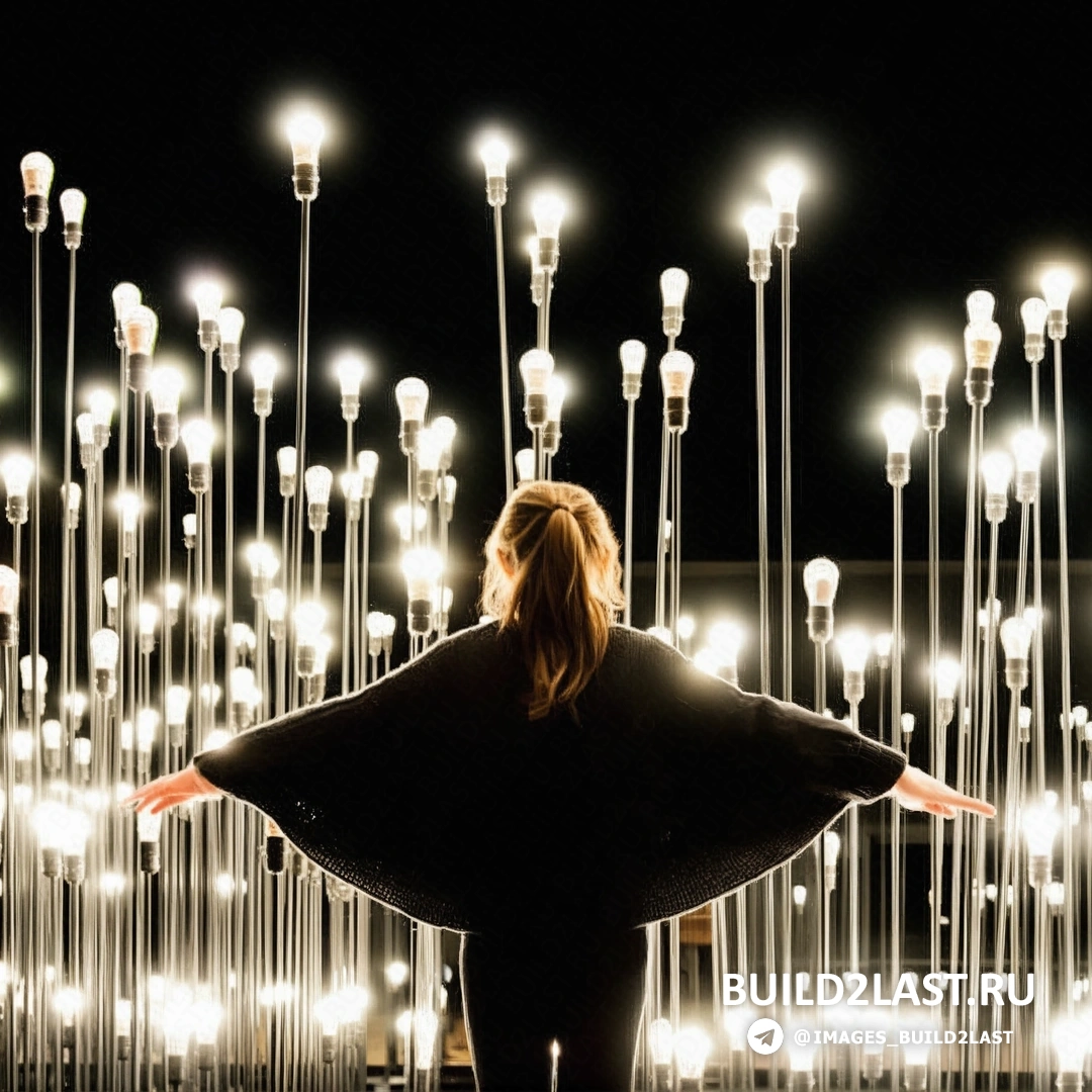 Интерактивный световой лабиринт, показывающий яркие световые пути на полу