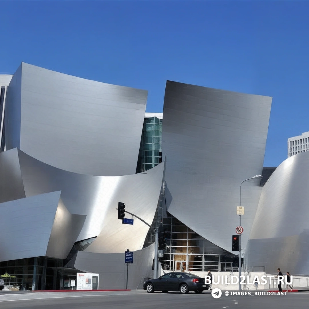 Концертный зал Уолта Диснея, Лос-Анджелес, архитектура Фрэнка Гери, важная достопримечательность.