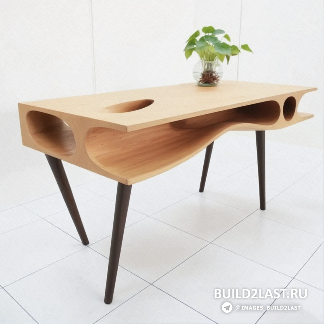 Мебель для домашних животных в бежевых и коричневых тонах с элементами темного дерева и ковровым покрытием