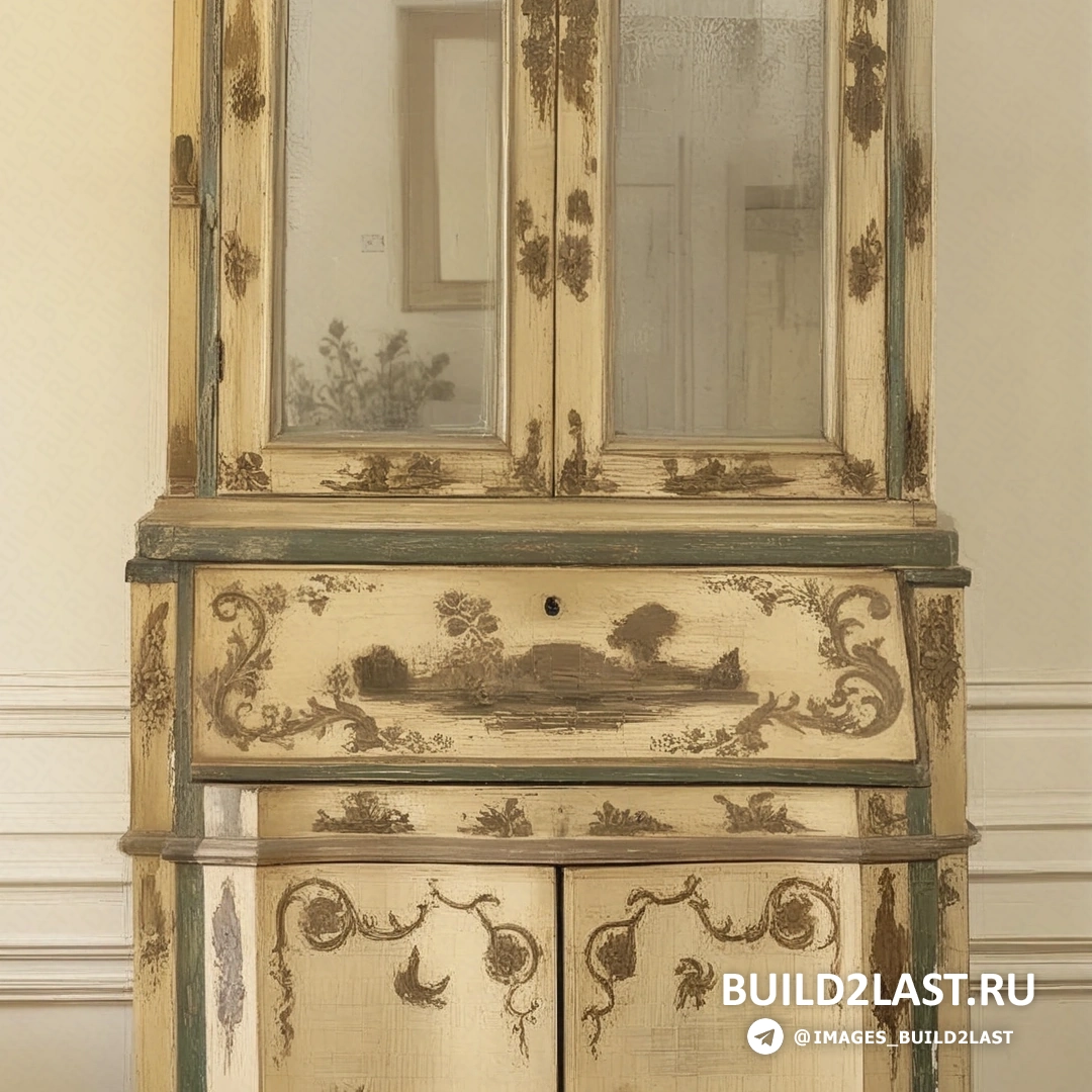 Разноцветный декор в технике декупажа на светлом дереве.