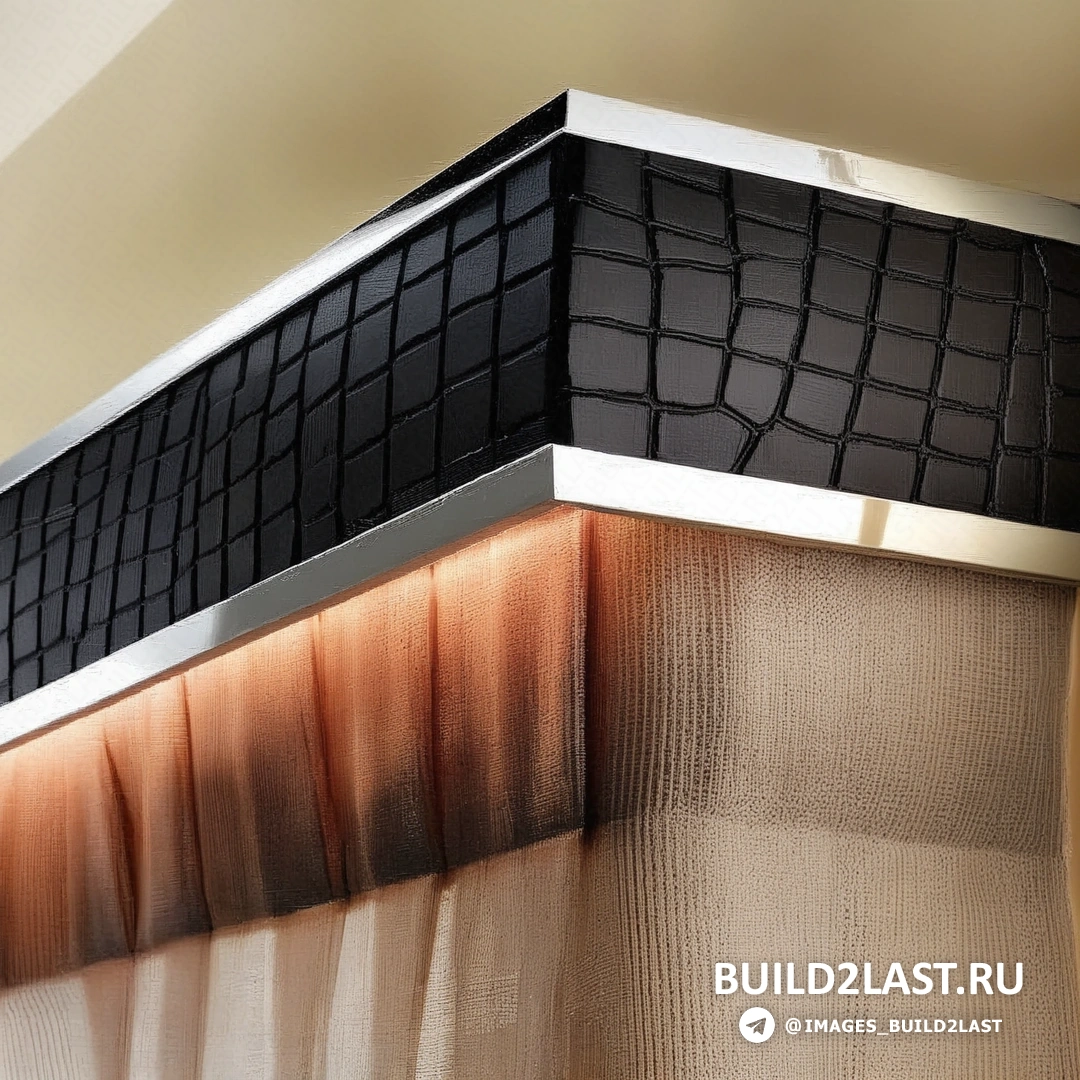 Серый античный карниз с металлическим декором для стильных интерьеров