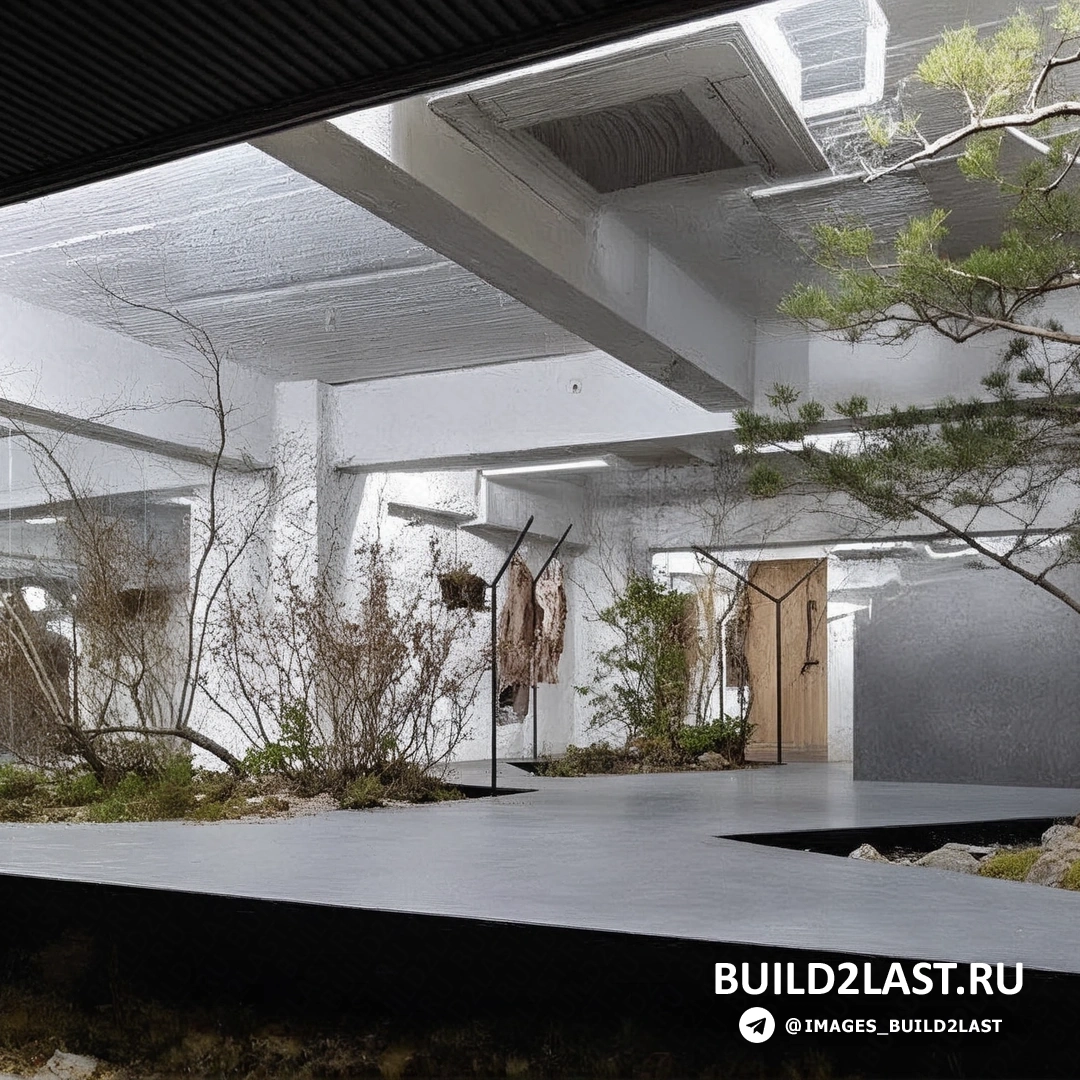 Современный офис и торговый зал с зимним садом в Кобе.