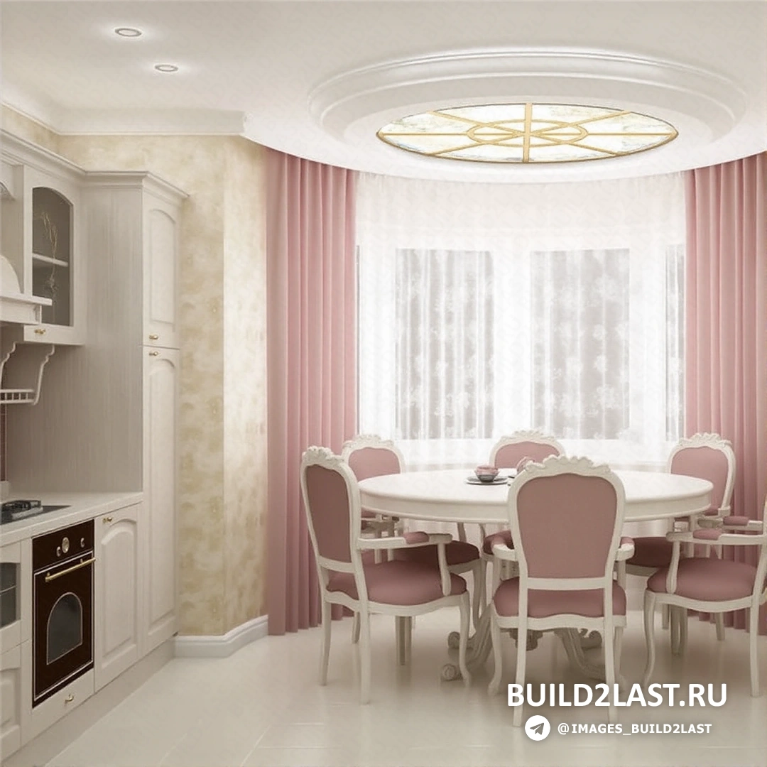 Спальня с эркером, оформленная в английском стиле, с мягкими бежевыми и коричневыми оттенками и роскошными люстрами.