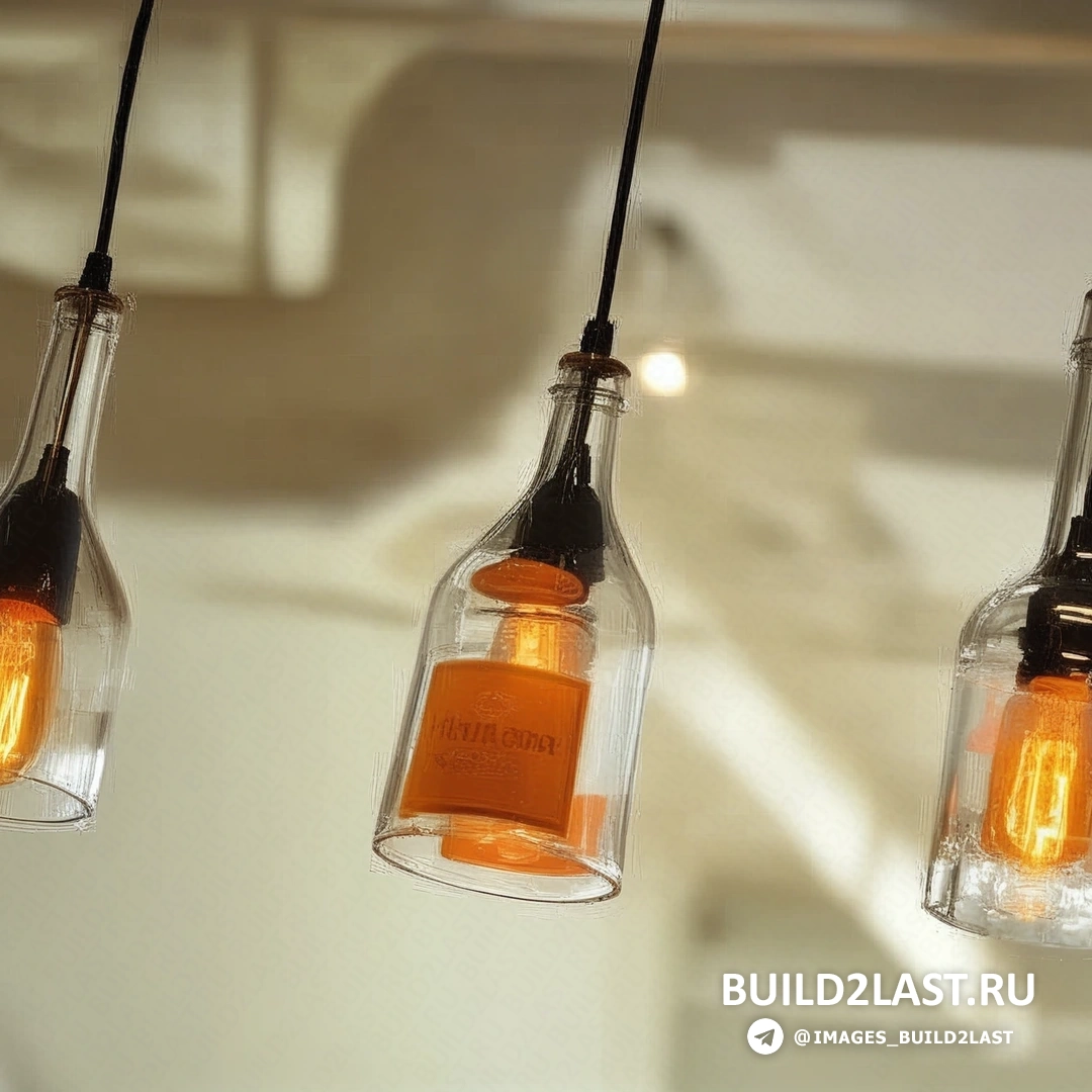 Светильник с подвесными лампами, расположенными на разных уровнях и формирующими динамичную композицию.