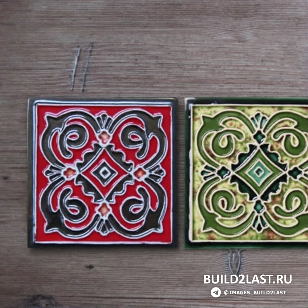 Восточные мотивы на керамической плитке для стульев, кресел и стола в бело-голубых оттенках